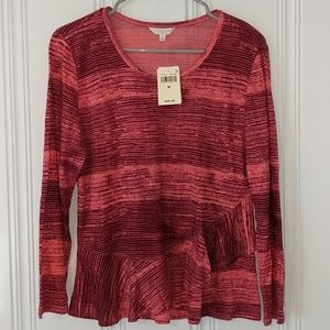 Lucky Brand Printed Ruffle Top